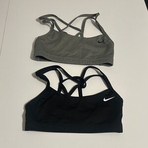 Nike Black and Gray Strappy Sports Bras Lot of 2 - Size S